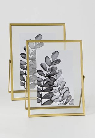 Gold Metal Photo Frames 6x4inch 2 Pack.