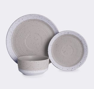 Natural Speckled Dinner Set 12 Piece.