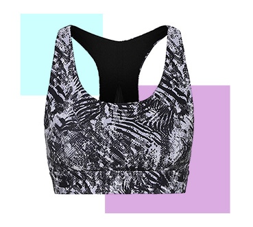 Wake up your gym kit with the unique print of this sports bralet, made with Dri-More technology