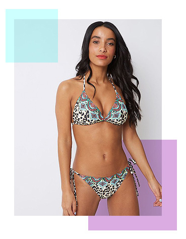 This bikini has a leopard print pattern and can be bought together or as separates