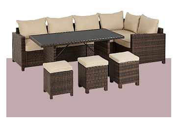 Make outdoor dining a stylish affair with this Jakarta corner group dine set