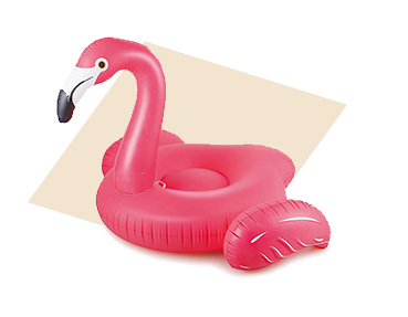 This easy-to-inflate flamingo features an oversized pink flamingo design, comfort seat and grip handles