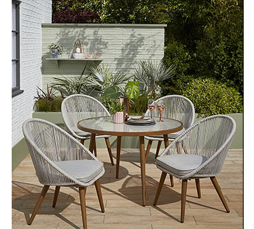 Enjoy socialising and dining outdoors with this Nerja 5 piece garden dining set
