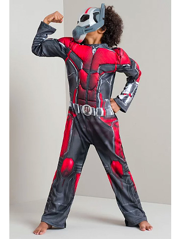 Child posing wearing George Ant-Man Halloween costume