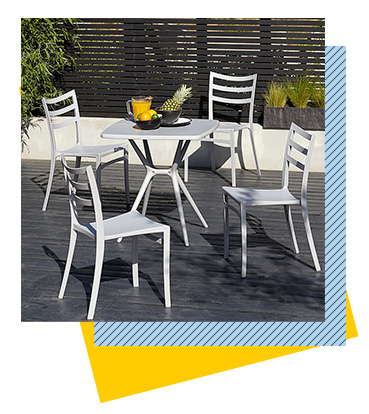 Freshen up your home or garden with this contemporary 5 piece patio set