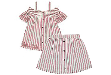 Your little one will look great in a matching skirt and top