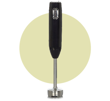 This hand blender has a detachable metal shaft for easy clean-up