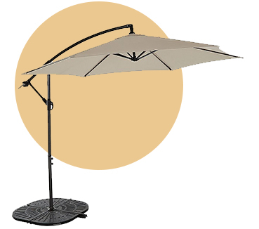 This 3M leanover parasol will keep you cool and comfortable during the hotter months