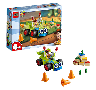 Race to the finish line with Woody and RC from Disney Pixar’s Toy Story 4 with this LEGO set