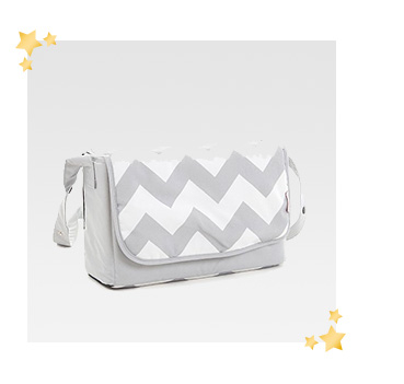 With plenty of room for nappies and wipes, this stylish changing bag is great for changing on the go 