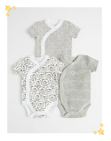 Stock up on their essentials with neutral grey bodysuits