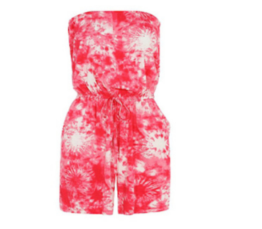 Add a splash of colour to your swimwear with this red floral playsuit 