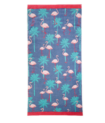 Add a tropical twist to pool days with this flamingo print beach towel