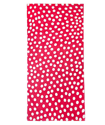 Sunbathe in style with this red polka dot beach towel