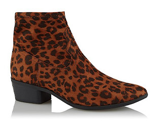 Walk on the wild side with these brown leopard print sock boots