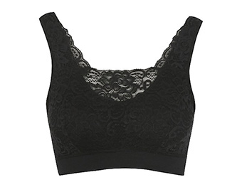 Black lace bralet with thick straps