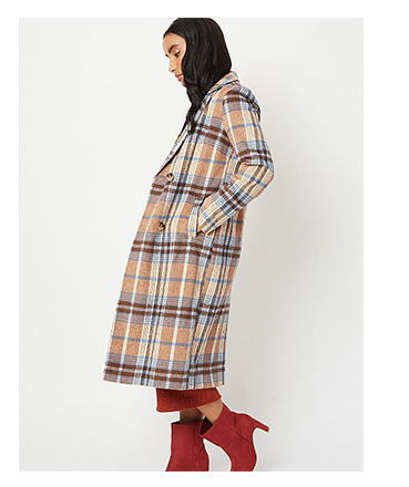 Blue checked 2024 coat asda