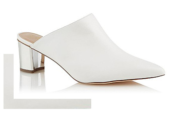 Slip on these mirrored heeled sandals and you've got carefree chic nailed down