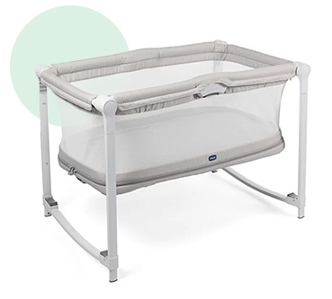 Grey travel cot