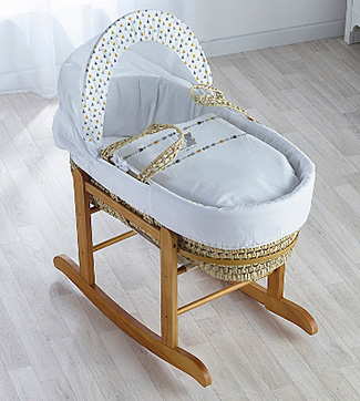 Moses basket in a room