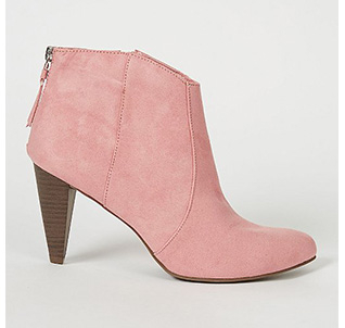 Pink heeled ankle boots