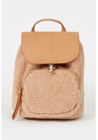 Brown boucle mini rucksack