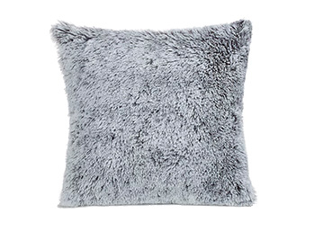 Grey faux fur cushion