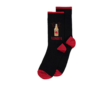 Product image of black 'Reinbeer' slogan socks