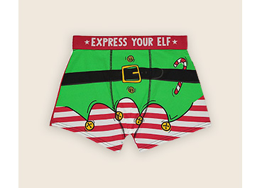 Express your elf slogan underwear