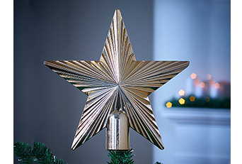 Silver star Christmas tree topper