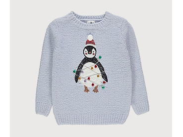 Grey penguin Christmas jumper