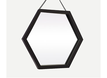 Black hexagonal mirror