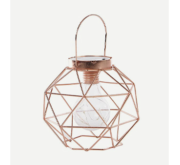 Copper effect geometric lamp