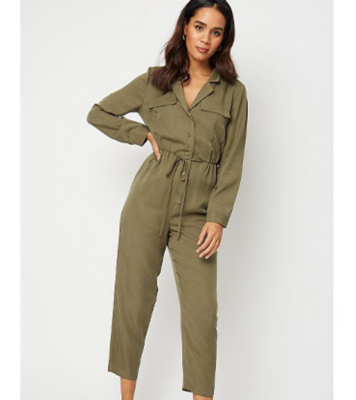 khaki green boiler suit womens