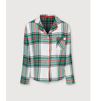 Green check pyjama shirt