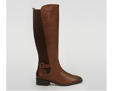 Brown faux leather boot 