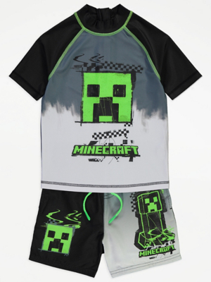 Minecraft Ombre Rash Vest and Swim Shorts Set | George at ASDA