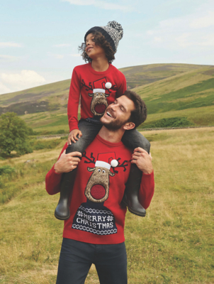 Red Rudolph Knitted Mini Me Christmas Jumper Set | George
