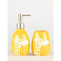Yellow Giraffe Tumbler And Soap, Giraffe Bathroom Accessories