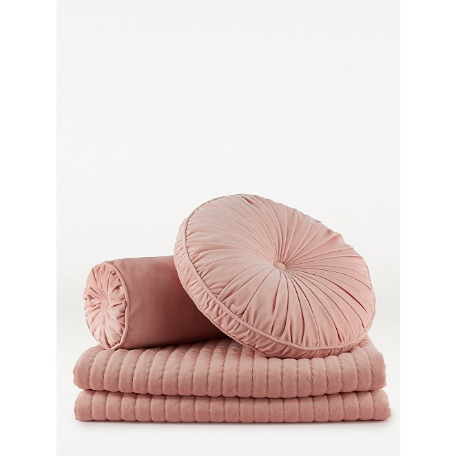 Pink Velvet Texture Range George At Asda, Round Velvet Cushion Pink