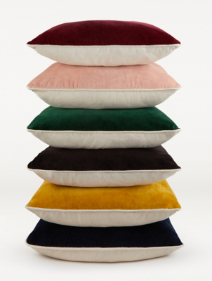 Cotton Velvet Linen Mix Cushion Stack at ASDA