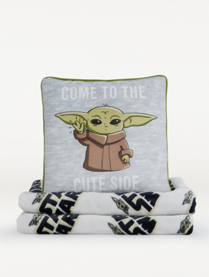Star Wars Baby Grogu Cushion & Throw Set at ASDA