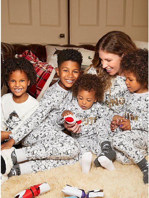 Peanuts Snoopy Slogan Family Christmas Pyjamas George At Asda