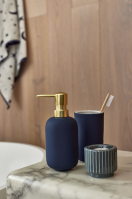 Matte Navy Bathroom Accessories Set at ASDA