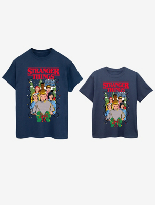 Stranger Things Poster Navy T-Shirt Adults & Kids Set | George at ASDA