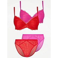 Embroidered T-Shirt Bras 2 Pack, Lingerie