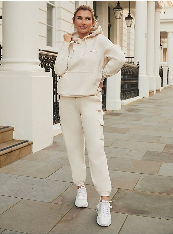 Billie Faiers Cream B-Lux Hoodie and Joggers Co-ord