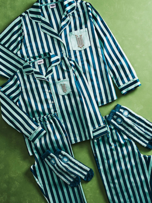 Wicked Elphaba Green Striped Satin Matching Pyjamas | George at ASDA