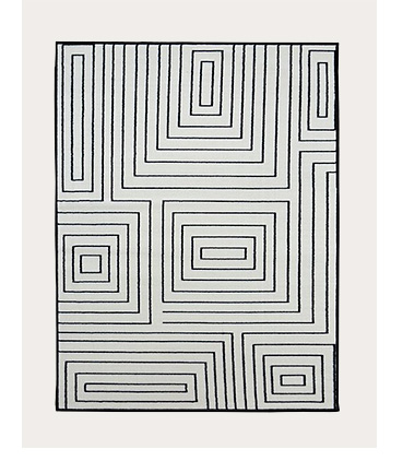 Monochrome labyrinth rug