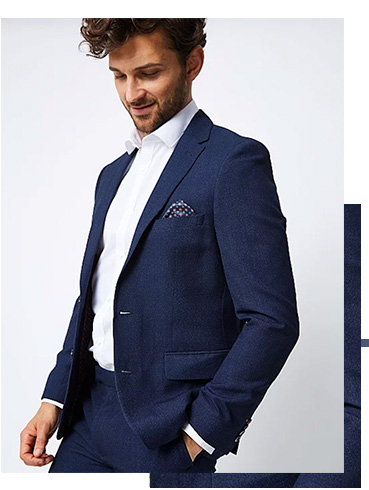 Pair a navy suit with a crisp white shirt for effortless style